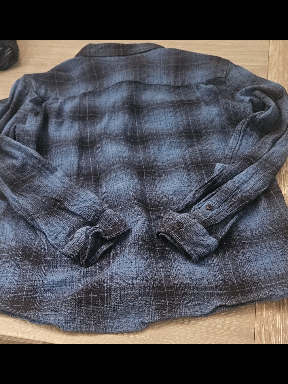 Boys Navy Blue Plaid Button-Down Shirt Size Xl
